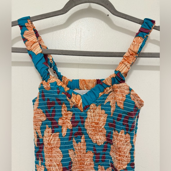 Autumn Adeigbo Cassie Floral Smocked Bodice Fit & Flare Sundress Size 4 - Picture 9 of 10